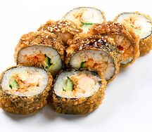 Жареный с угрем и креветкой