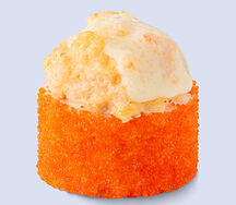 Запечённый ролл с креветкой и моцареллой