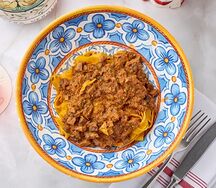 Феттуччине с рубленым мясным рагу по рецепту Массимо Боттуры