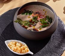 Крем-суп из грибов с крутонами