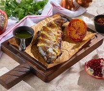 Радужная форель с соусом киндзмари