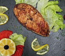 Стейк из семги на мангале