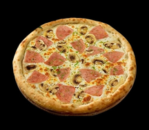 Пицца грибы и ветчина