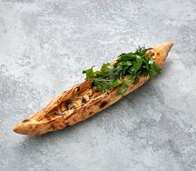 Хачапури по-аджарски с грибами и баклажанами