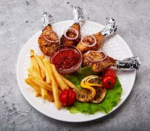 Жареная курица с картофелем