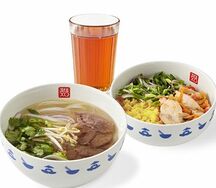 Ланч №1: суп на выбор, Рис с карри и курицей, Морс