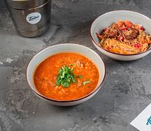 Обед с харчо и пловом