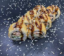 Ролл с лососем терияки