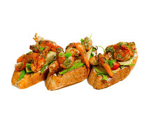 Брускетта с креветкой