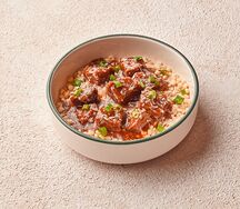 Томленые говяжьи щечки с птитимом 