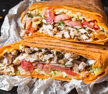 Сырная шаурма со свининой