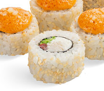Ролл Хоккайдо со спайси соусом