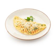 Сытный омлет с грибами