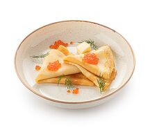 Блинчики с красной икрой