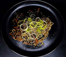 Яичная лапша с креветками