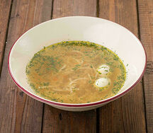 Суп куриный с домашней лапшой