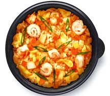 Чесночный рис с креветками