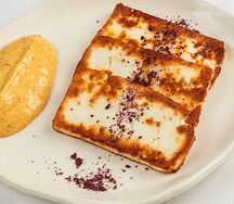 Сыр халуми со сливочной амбой