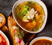 Уха костровая с Байкальским омулем