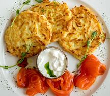 Драники с форелью