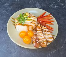 Рис с копченой курицей