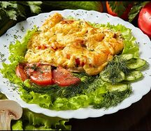Куриная отбивная под сыром