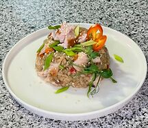 Чесночный рис с курицей