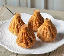 Жареные Хинкали с картофелем и беконом
