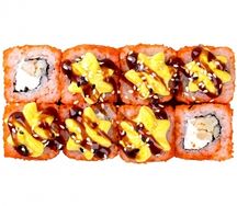 Запеченный ролл калифорния с окунем