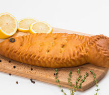 Пирог с рисом и сайрой