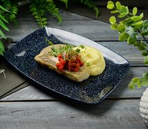 Филе судака с грибным соусом