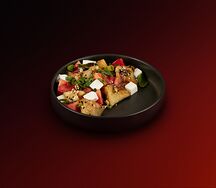 С хрустящими баклажанами и розовыми томатами