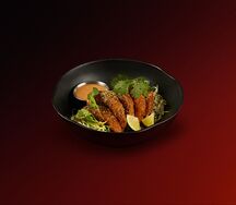 Креветки темпура с капустой