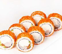 Ролл с тигровой креветкой и лососем