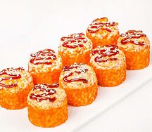 Запеченный ролл с угрем и лососем