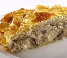 Лазанья с курицей и грибами