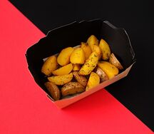 Картофель по-деревенски с сырным соусом