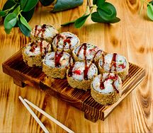 Жареный с лососем терияки