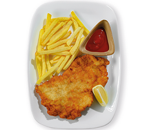 Куриный шницель с картошкой фри