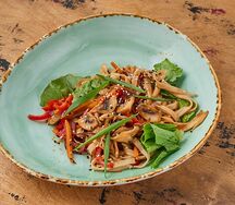 Удон с грибами и овощами