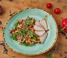 Удон с курицей терияки