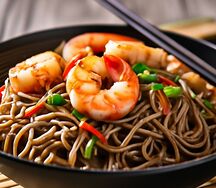 Вок Соба с креветкой