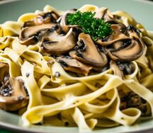 Паста фарфалле с грибами и сливочным соусом