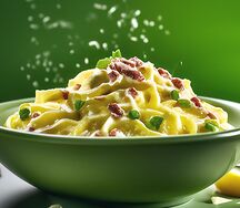 Паста Карбонара с беконом и сливками классическая