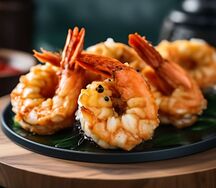 Жареные тигровые креветки