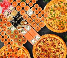 Комбо Стиляги (96 роллов и 3 пиццы)