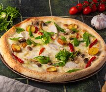 Pizza al pollo chili