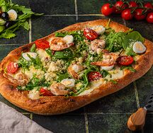 Pizza caesar с креветками