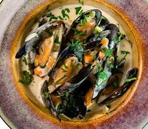 Мидии в сливочном соусе