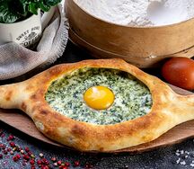 Хачапури Лодочка со шпинатом